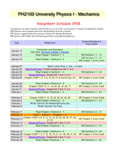 Assignment Schedule SP08