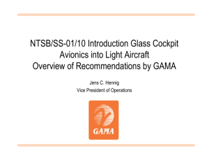 NTSB/SS-01/10 Introduction Glass Cockpit Avionics into Light