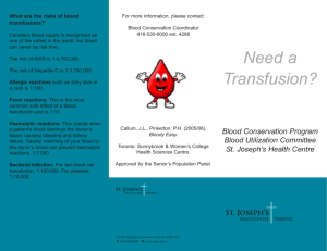 Need a Transfusion? - St. Joseph's Health Centre Toronto