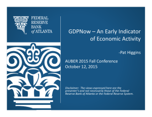 GDPNow – An Early Indicator of Economic Activity