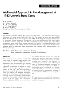 Multimodal Approach in the Management of 1 163 Ureteric Stone