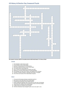 US History & Election Day Crossword Puzzle