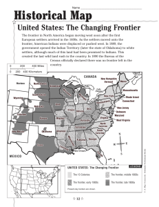 Historical Map United States: The Changing Frontier