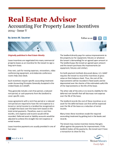Accounting For Property Lease Incentives