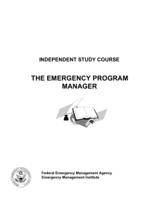 The Emergency Program Manager: Independent Study Course
