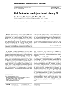 Risk factors for nondisjunction of trisomy 21