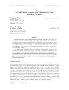 A Probabilistic Approach for Maintaining Trust Based on Evidence