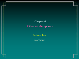 Business Law Offer and Acceptance