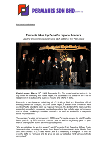 Permanis takes top PepsiCo regional honours