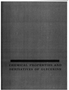 Chemical Properties and Derivatives of Glycerol