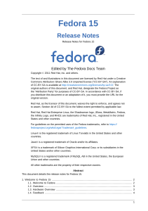 Release Notes for Fedora 15