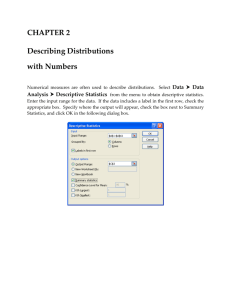 Chapter 2: Describing Distributions with Numbers