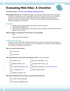 Evaluating Web Sites: A Checklist - University of Maryland Libraries