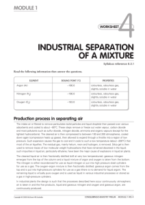 INDUSTRIAL SEPARATION OF A MIXTURE