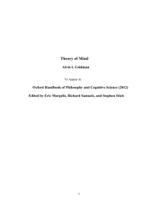 Theory of Mind - Department of Philosophy
