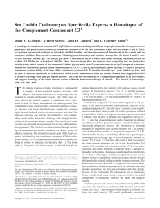A homologue of the complement component C3 is specifically