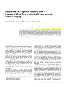 Determination of optimal exposure time for imaging of blood flow