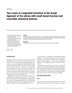 Two cases of congenital foramina in the broad ligament of the uterus