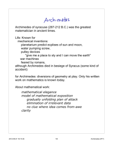 Archimedes and