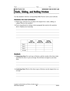 Static, Sliding, and Rolling Friction