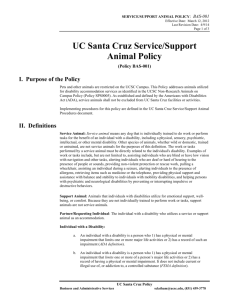 UCSC Service/Support Animal Policy