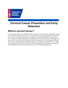 Cervical Cancer Prevention and Early Detection