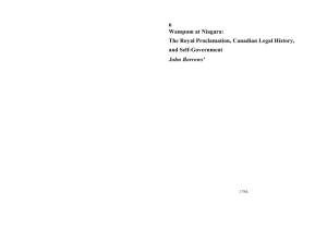 6 Wampum at Niagara: The Royal Proclamation, Canadian Legal