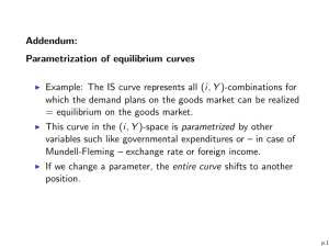 Addendum: Parametrization of equilibrium curves Example: The IS