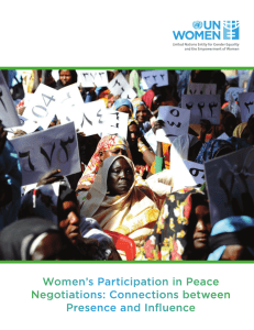 Women's Participation in Peace Negotiations