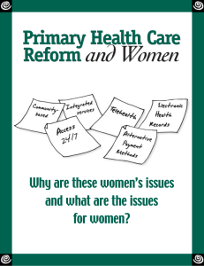 Primary Health Care Reform and Women