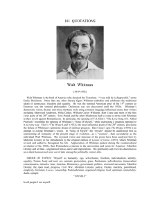 Walt Whitman - American Literature
