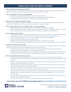 WORK STUDY FAQS FOR DMACC STUDENTS