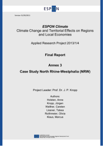 ESPON Climate Climate Change and Territorial Effects on Regions