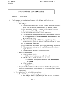 Constitutional Law II Outline - Gonzaga University School of Law