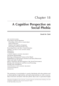 Chapter 18 A Cognitive Perspective on Social Phobia