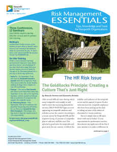 The HR Risk Issue - Nonprofit Risk Management Center