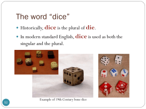The word “dice”