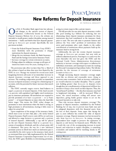 New Reforms for Deposit Insurance
