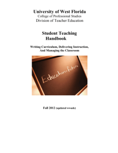 University of West Florida Student Teaching Handbook