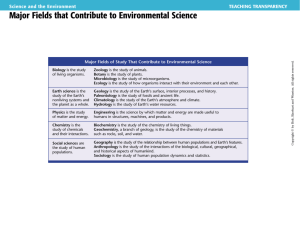 Major Fields that Contribute to Environmental Science