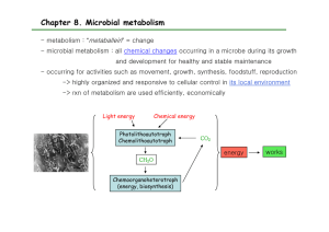 Chapter 8. Microbial metabolism