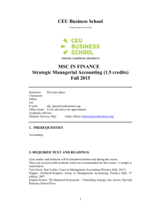 Syllabus Strategic Managerial Accounting_F2015 - CEU E