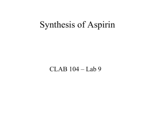 Experiment IX: Synthesis of Aspirin