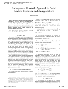 An Improved Heaviside Approach to Partial Fraction Expansion and