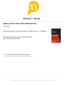Agency at the Time of the Anthropocene