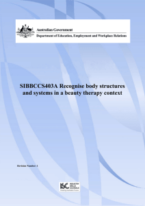 SIBBCCS403A Recognise body structures and systems in a beauty