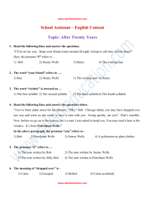School Assistant – English Content Topic: After Twenty Years