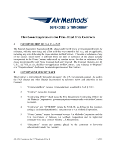 Flowdown Requirements for Firm-Fixed Price Contracts