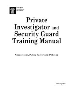 Private Investigator and Security Guard Training