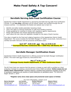 ServSafe Serving Safe Food Certification Course